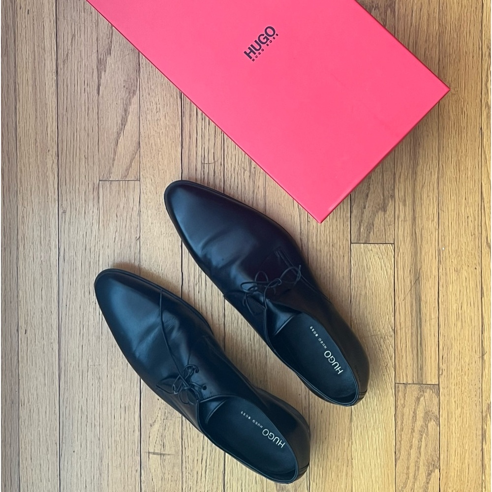 HUGO Hugo Boss Men’s Leather Shoe Size 12 (Black)